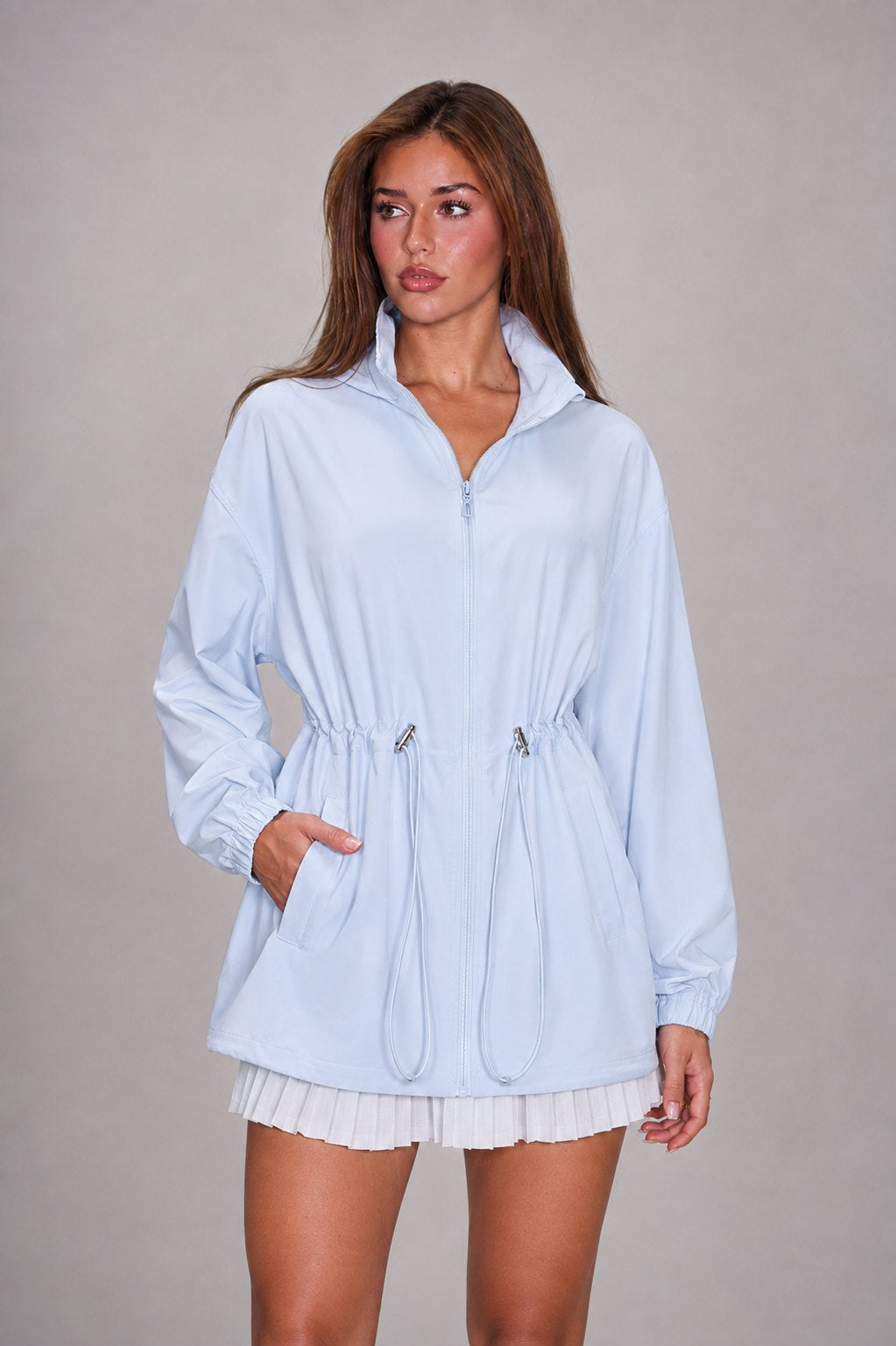 Ease Jacket — Light Blue, styled