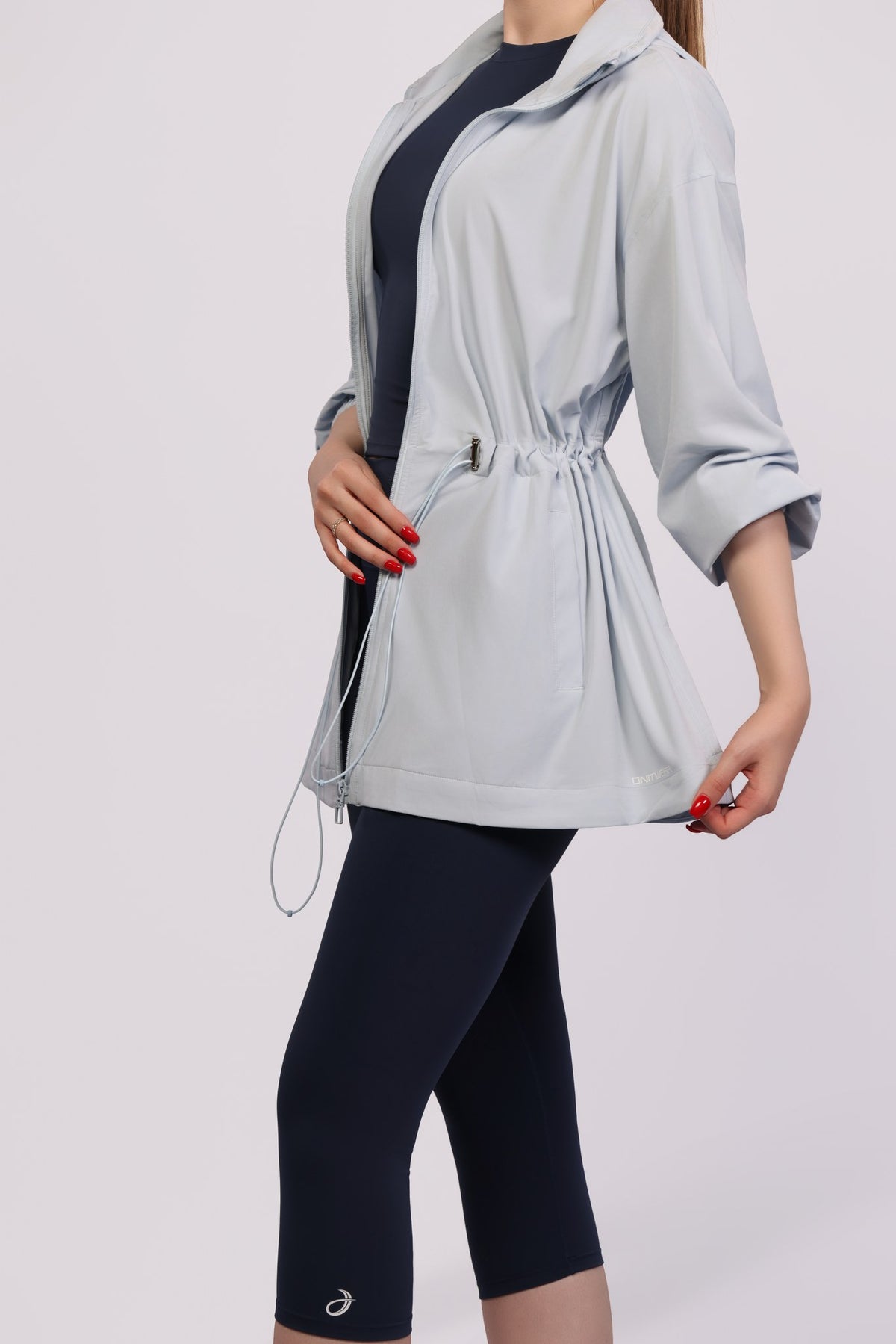 Ease Jacket — Light Blue, front open